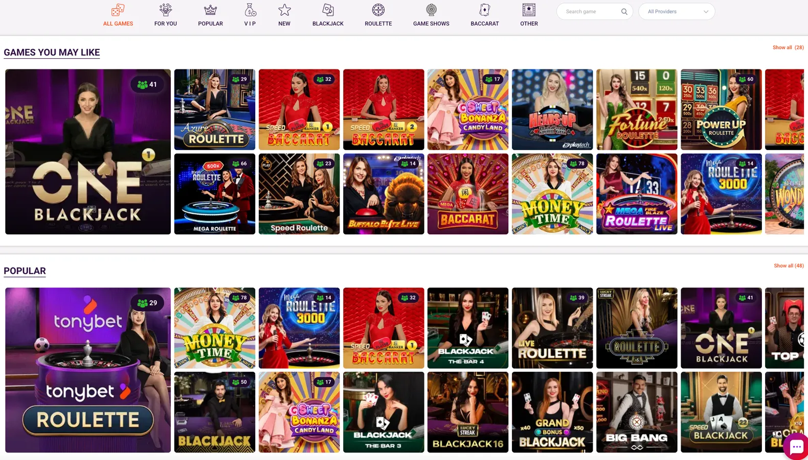 tonybet live dealer 2