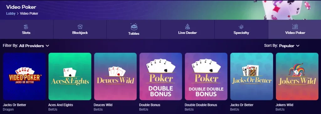 betus video poker
