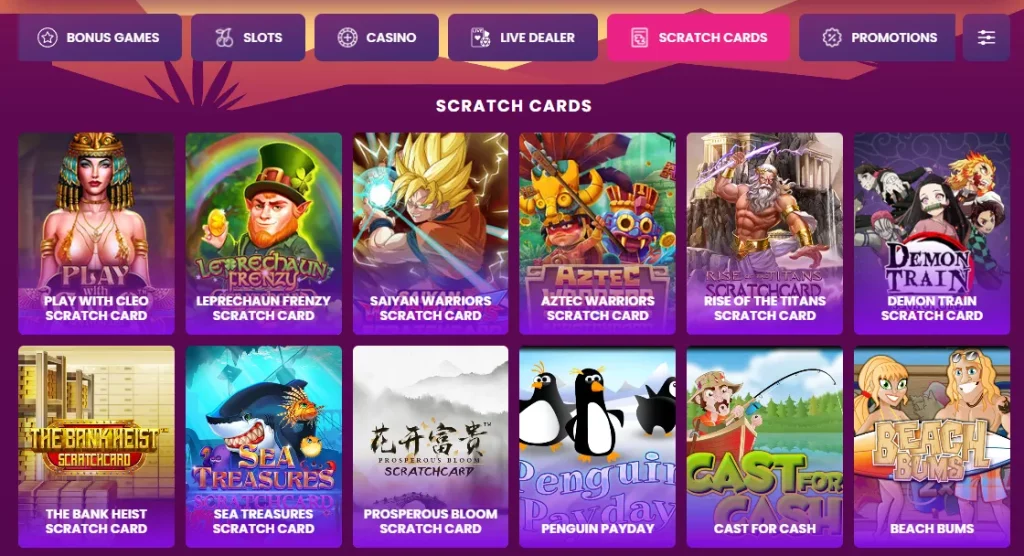 lucky bonanza scratch cards