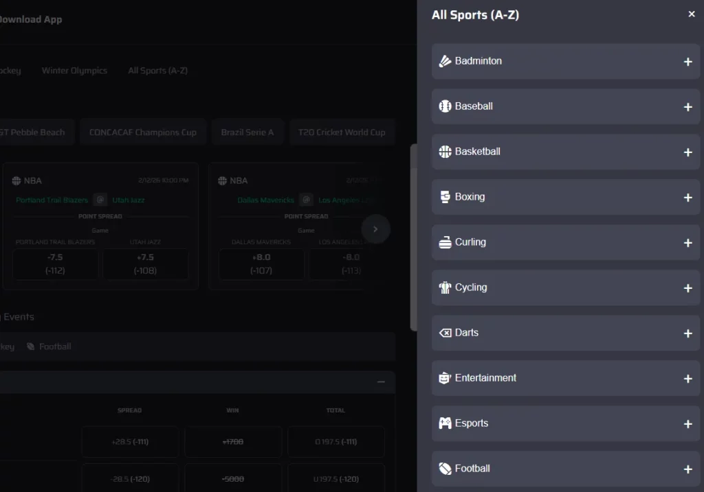 lucky rebel sportsbook markets