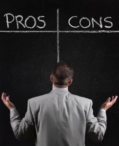 pros vs cons stock image