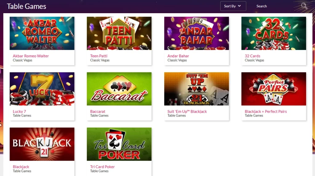 slots of vegas table games