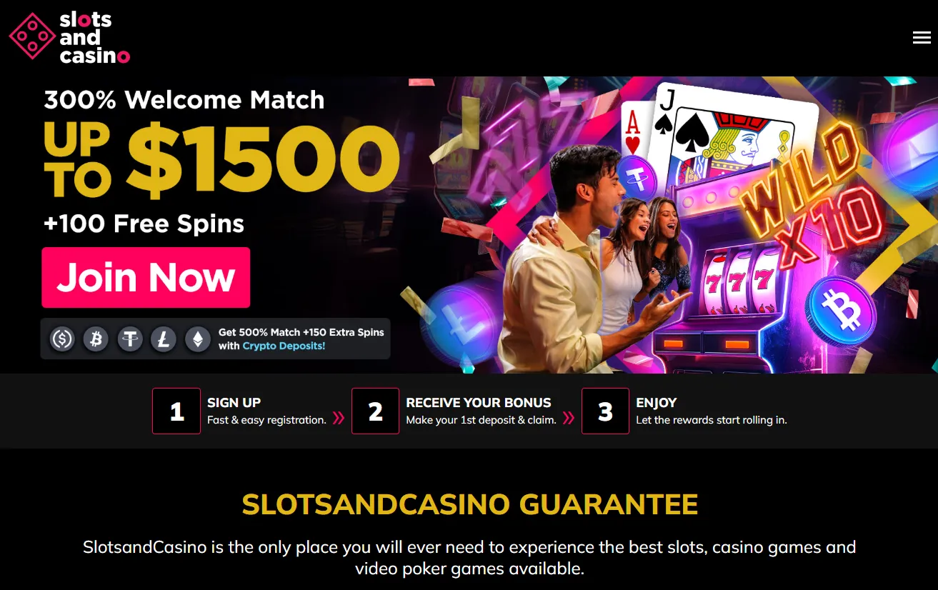 slotsandcasino home page 1