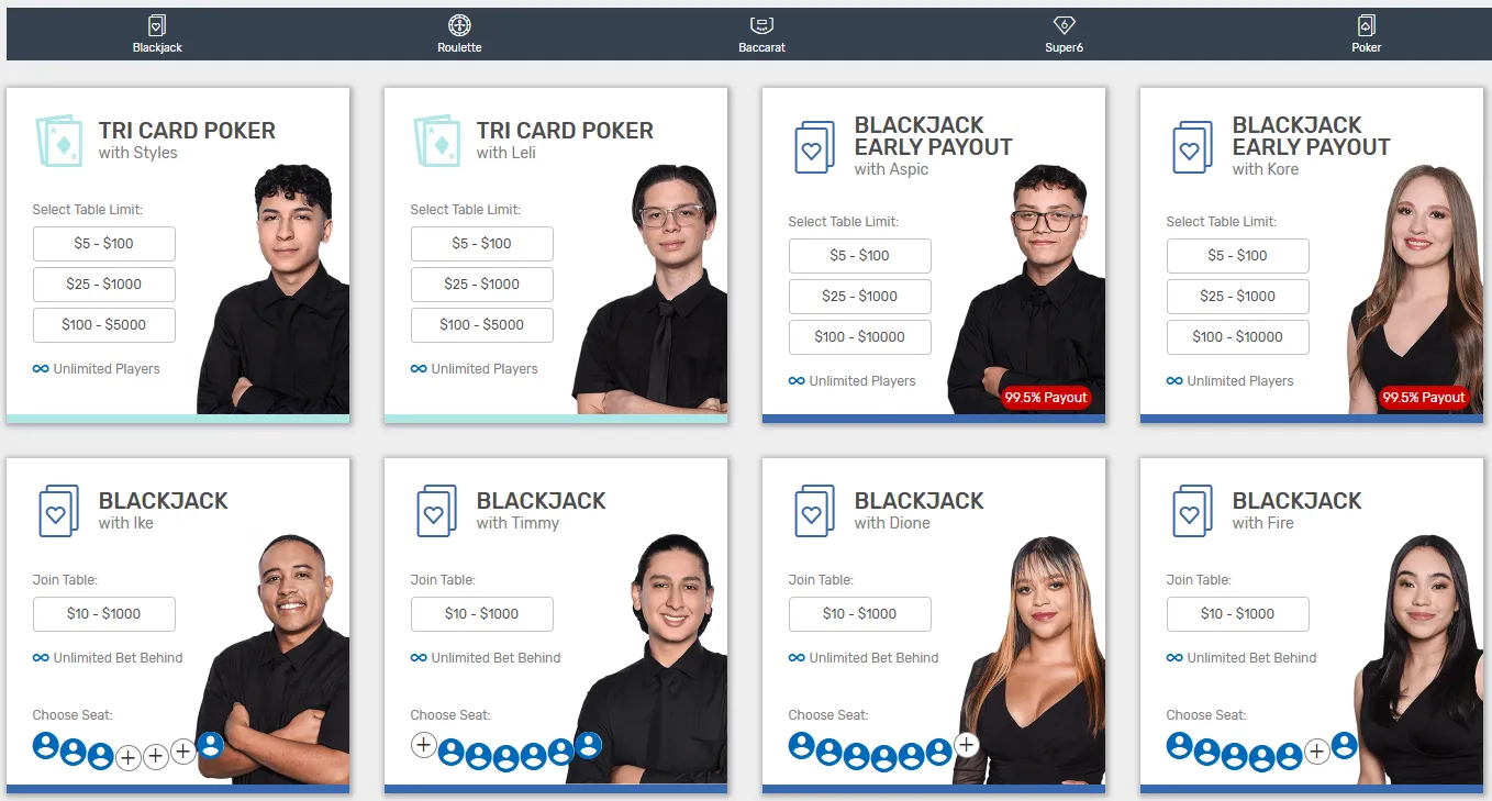 bovada live dealer 5