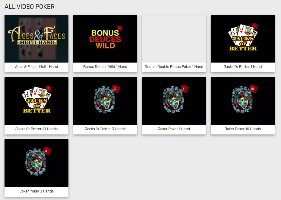 bovada video poker 3