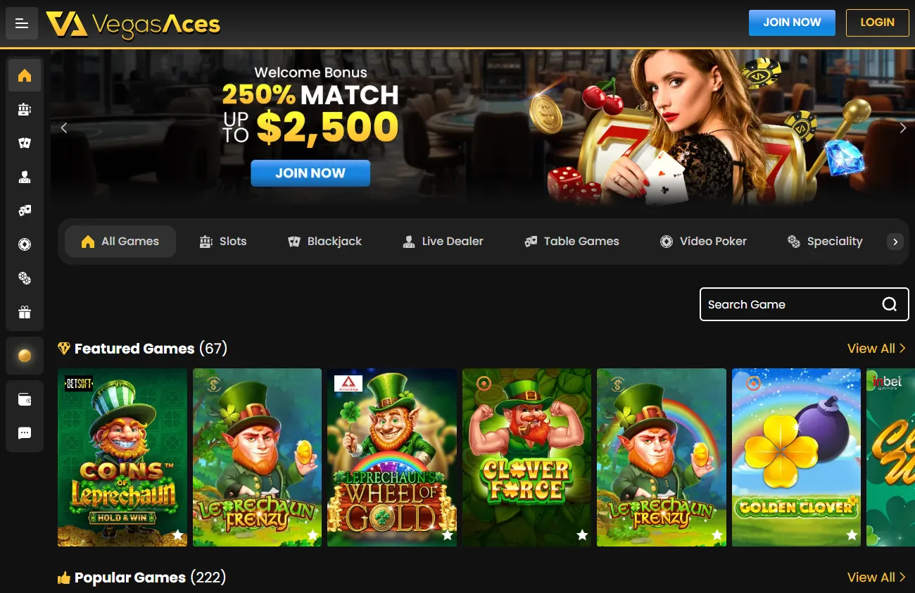vegas aces casino homepage 1