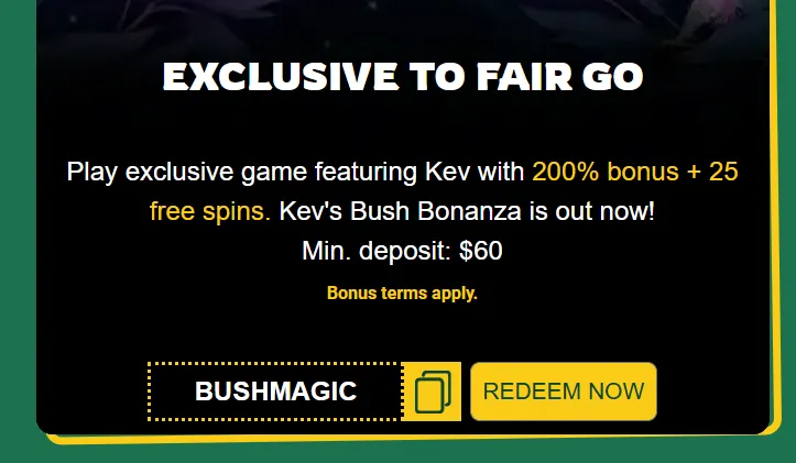 fair go exclusive bonus 2