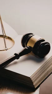 legal gavel on a book