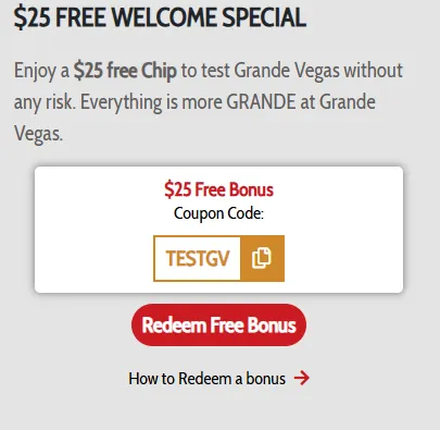 Grande Vegas Casino free bonus 3