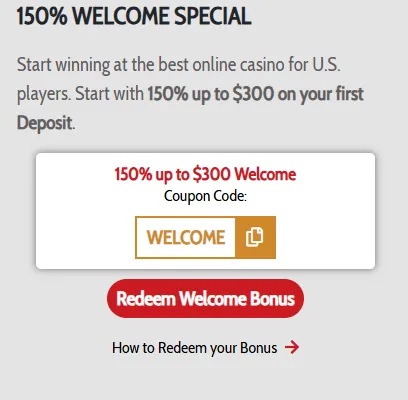 Grande Vegas Casino welcome bonus 1