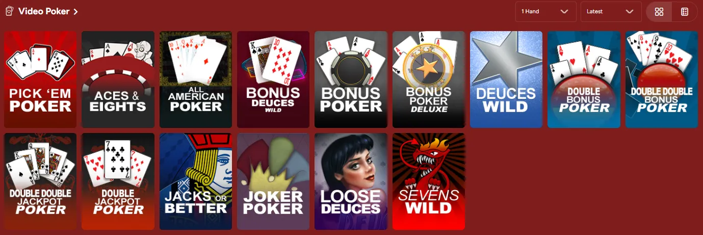Grande Vegas Casino video poker 4