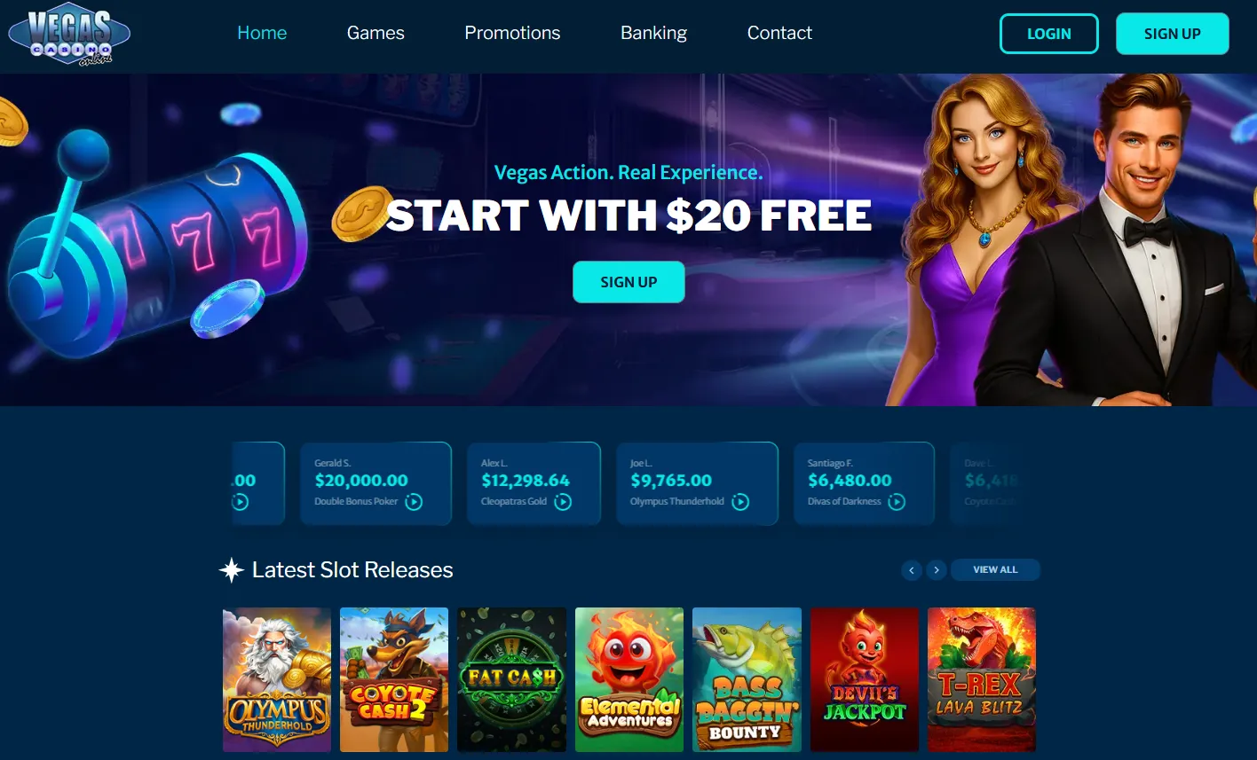 Vegas Casino Online homepage 1
