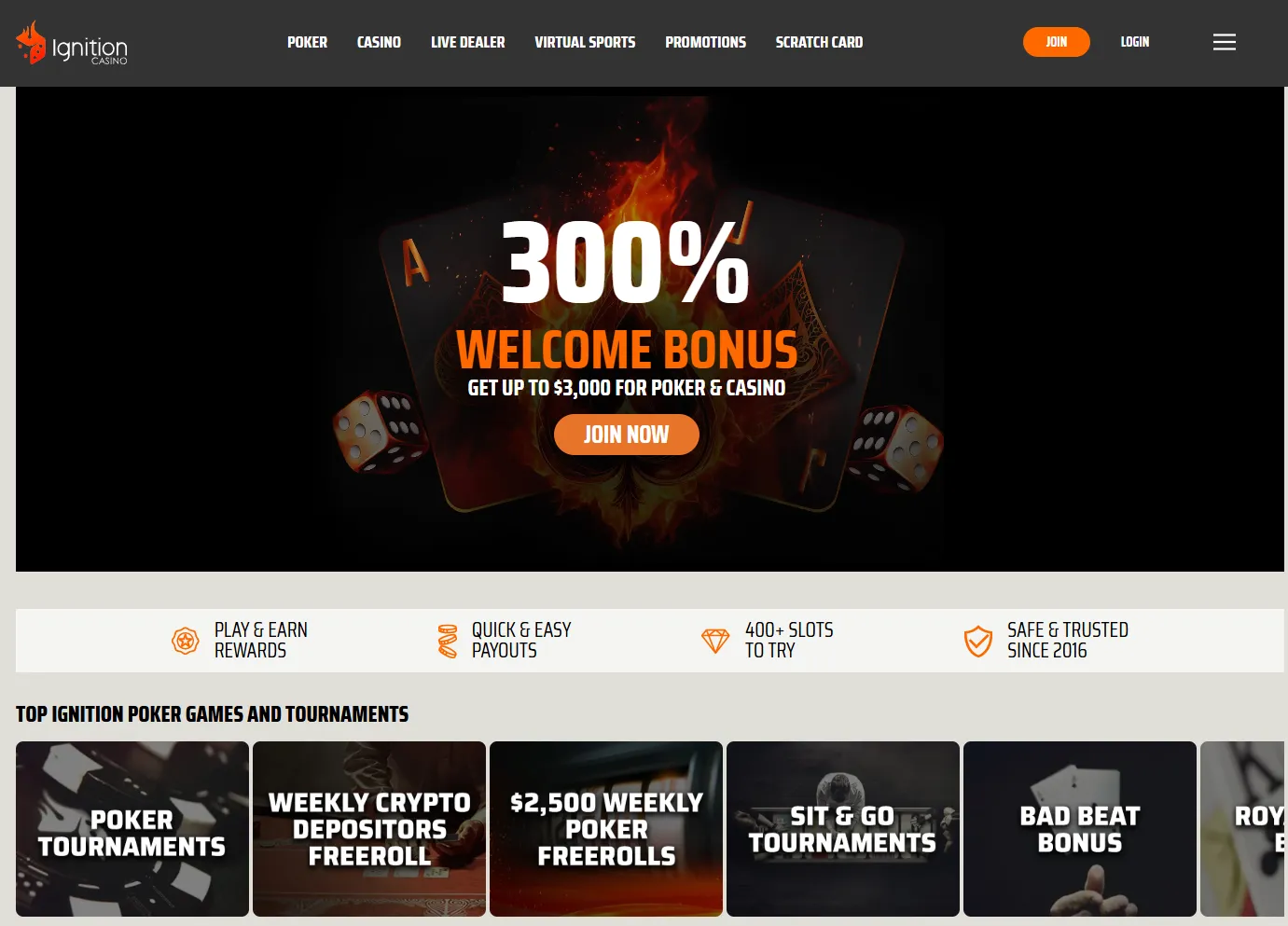 ignition casino homepage 1