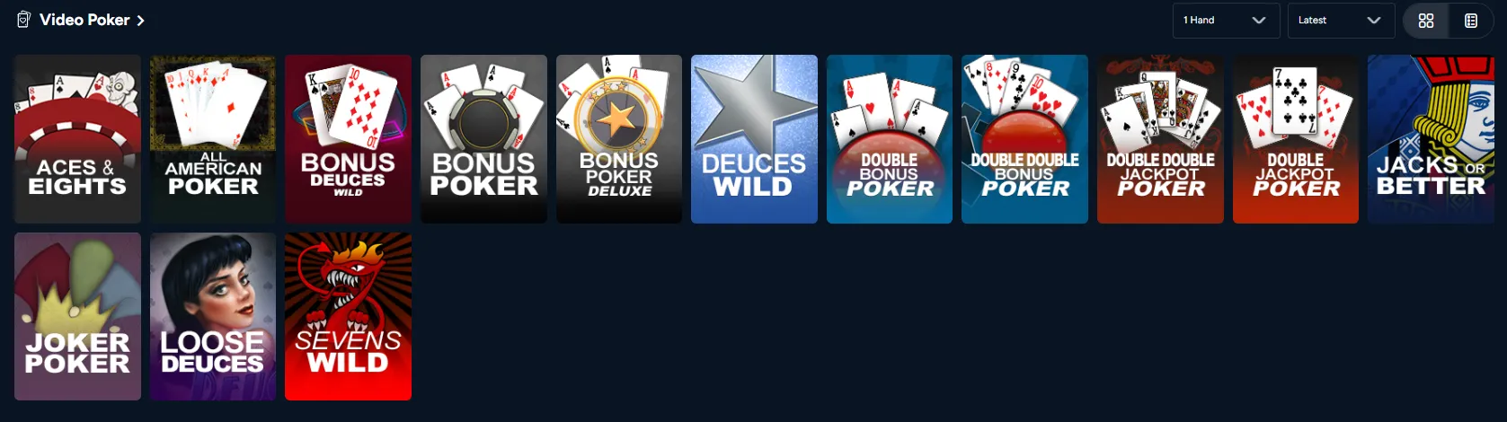 onlinecasinogames video poker 6