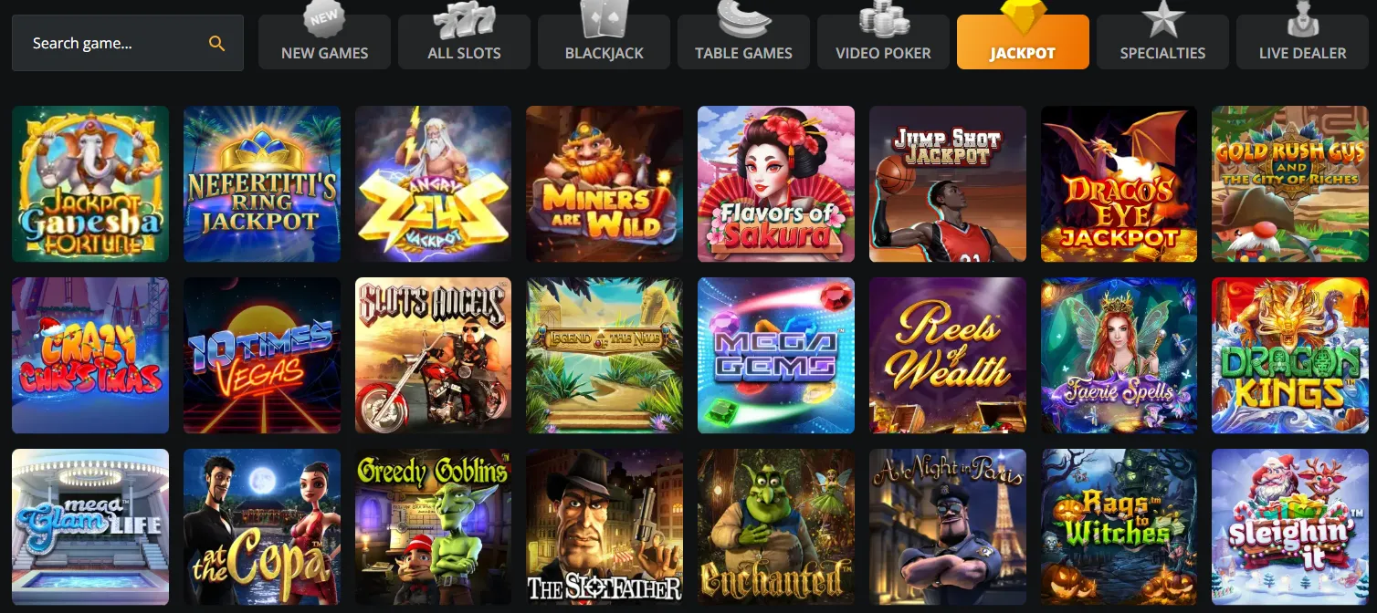 BetWhale jackpots 6