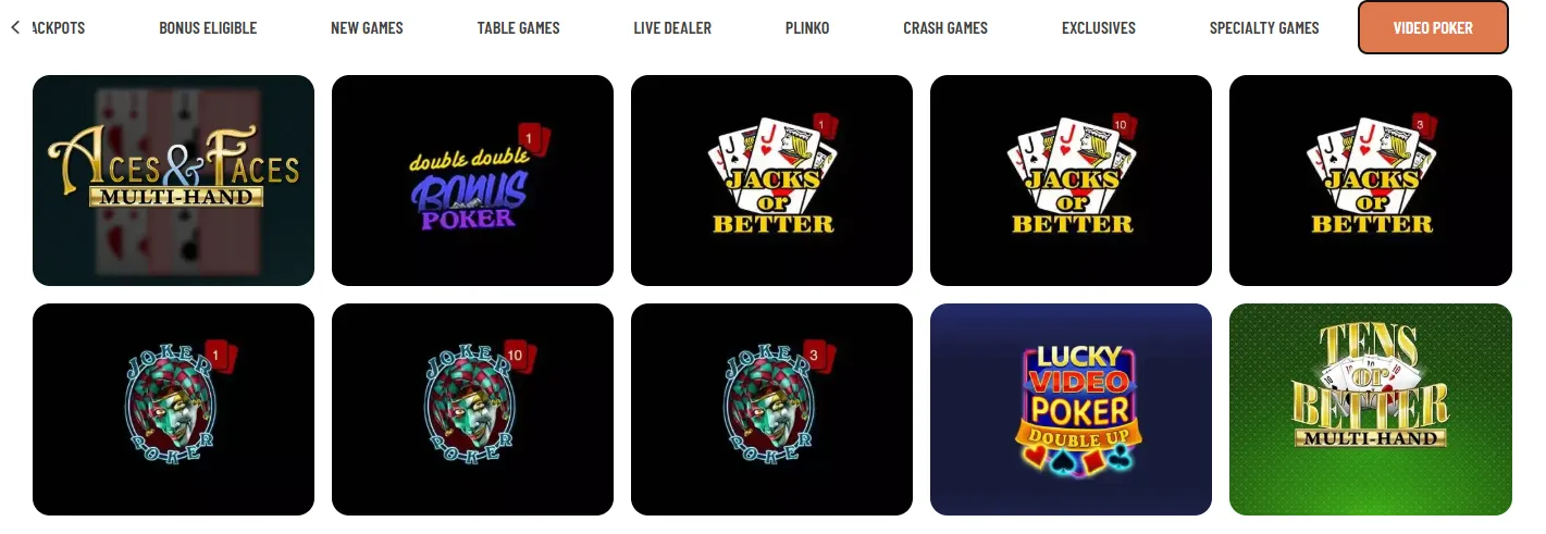 Cafe Casino video poker 7