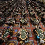 Poker room with players