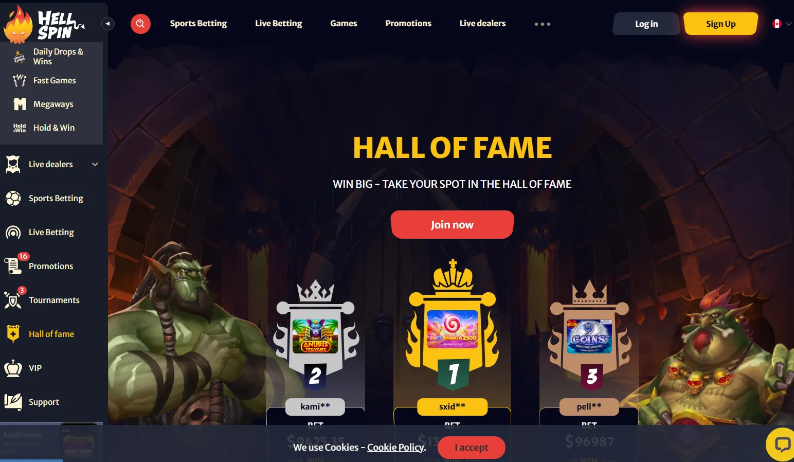 hellspin casino HoF 9