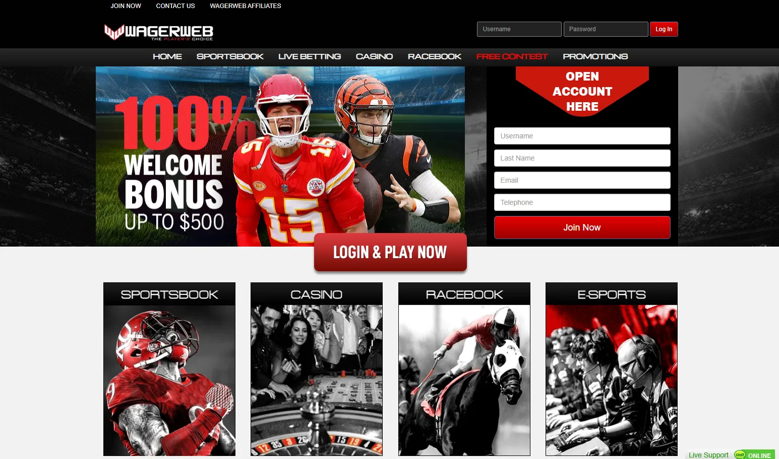 wagerweb homepage 1