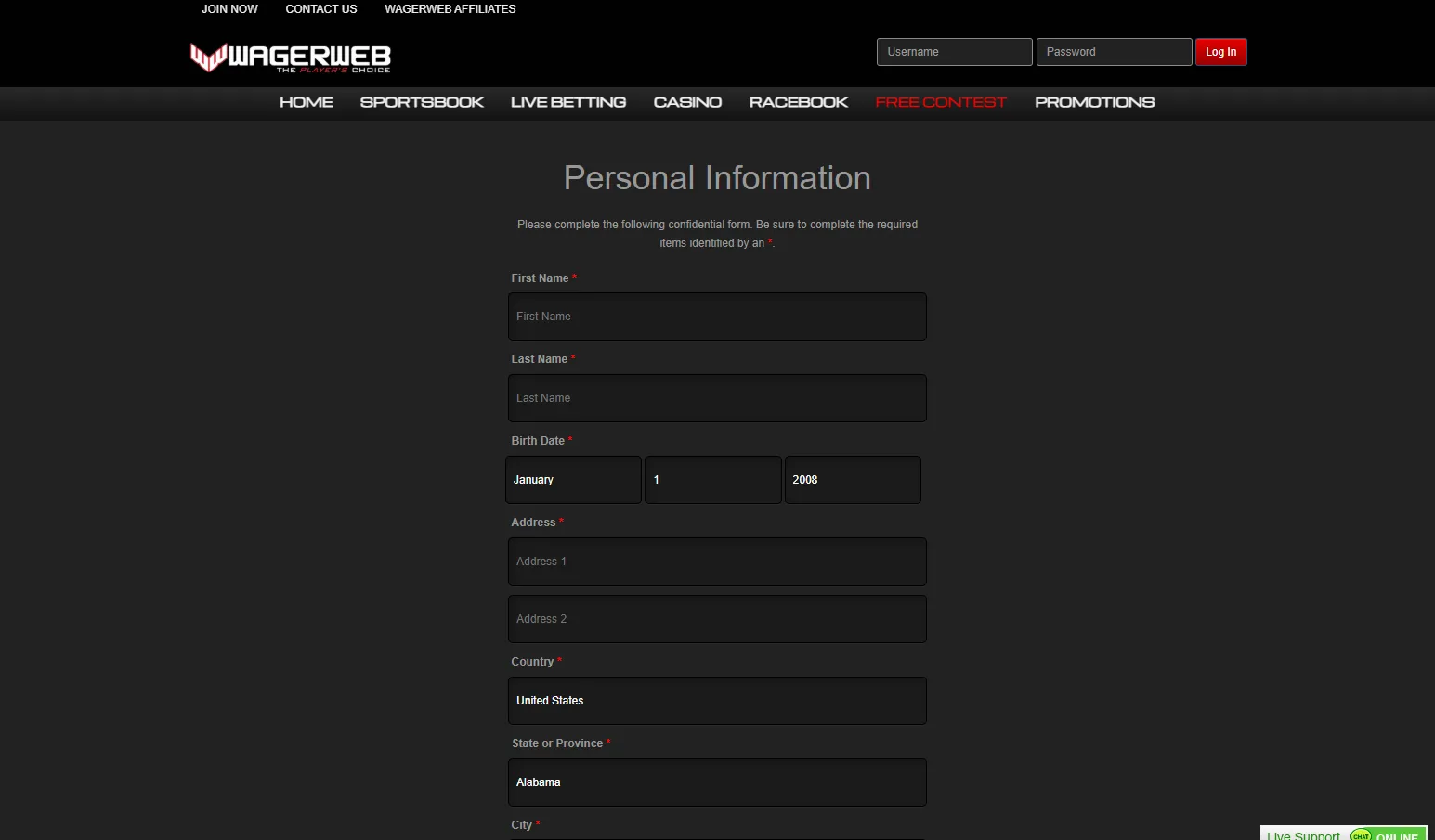 wagerweb sign up 5