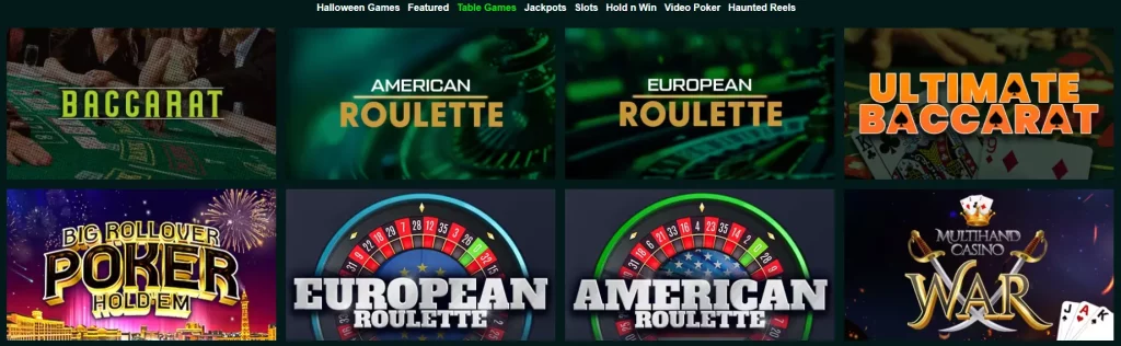 xbet table games