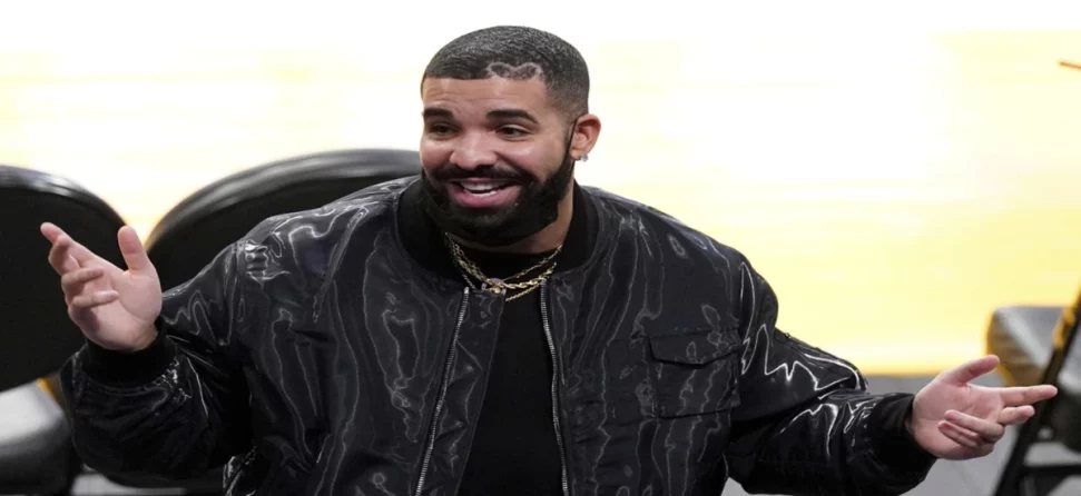 Rapper Drake shrugging