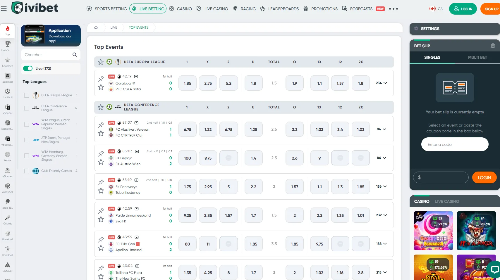 IviBet Casino live betting 3