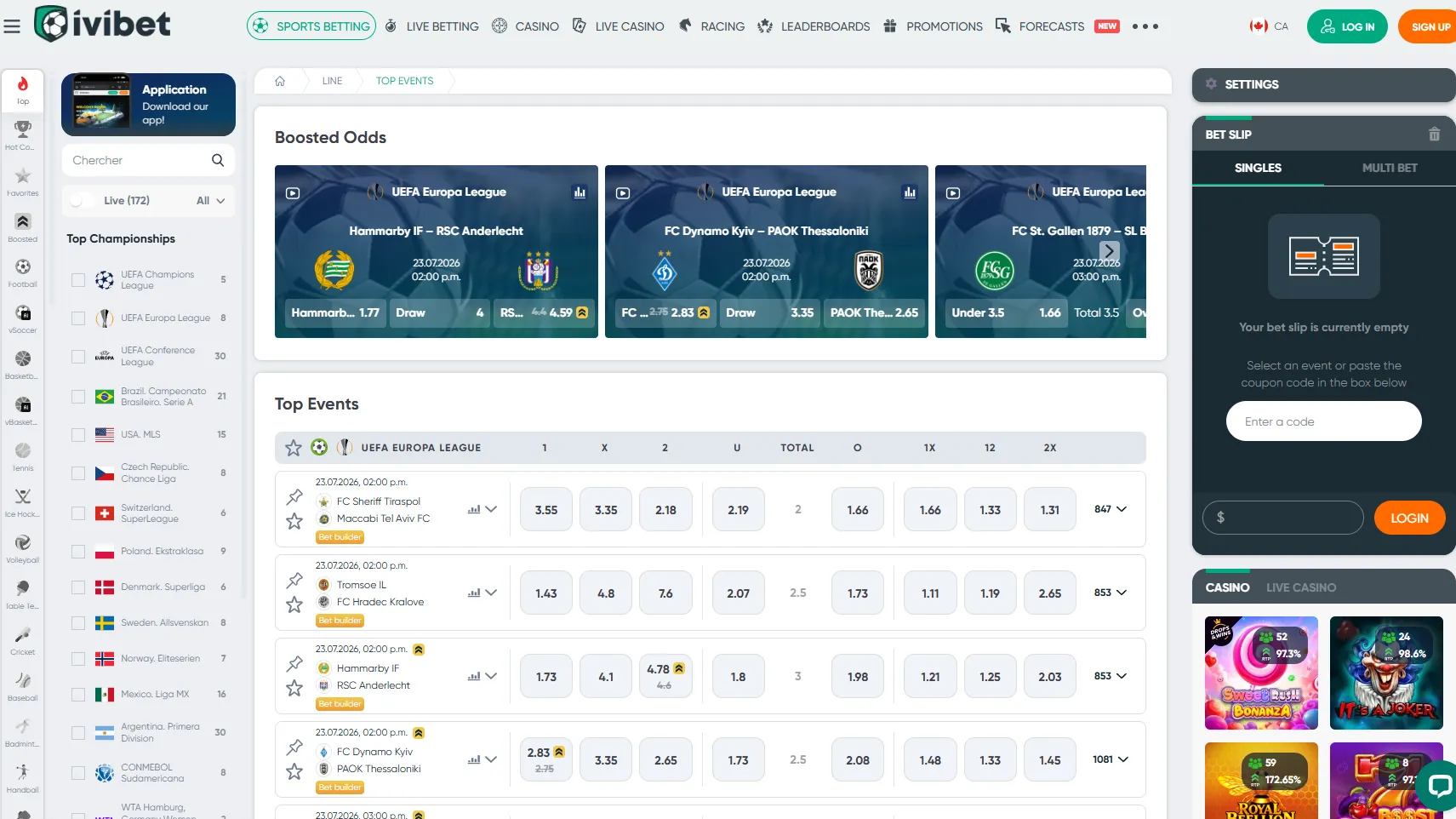 IviBet Casino sportsbook 2