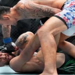 Max Holloway hitting Conor McGregor