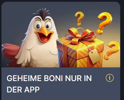 Koko.bet geheime app-bonus met een kip en een ingepakt cadeau 2