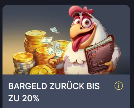 Koko.bet cashbackbonus tot 20% met een kip, munten en bankbiljetten 3