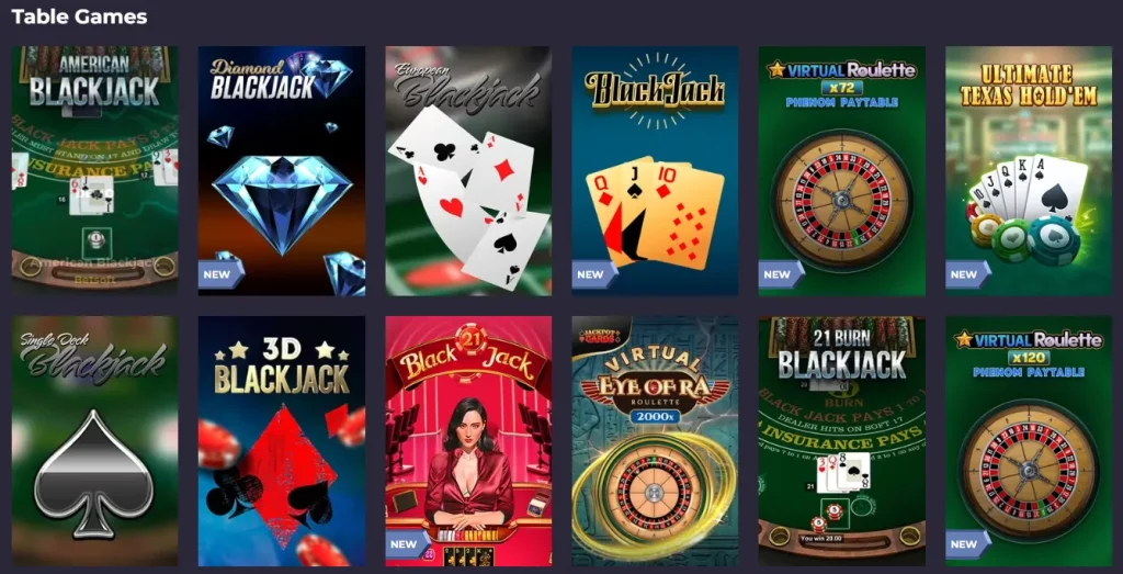powbet table games