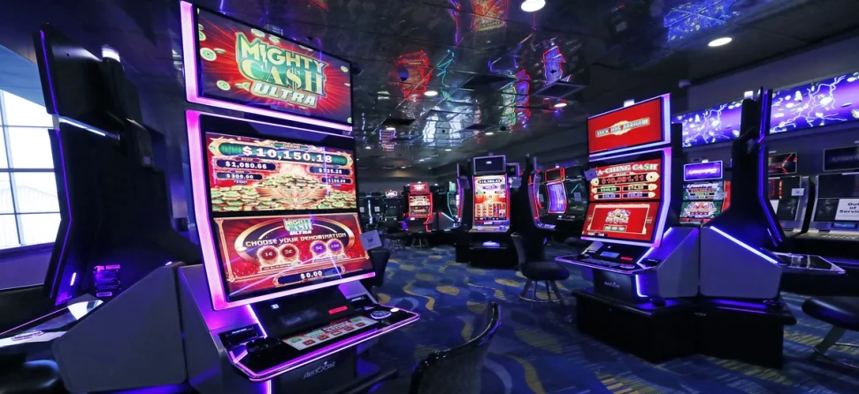 Slot machines in a casino