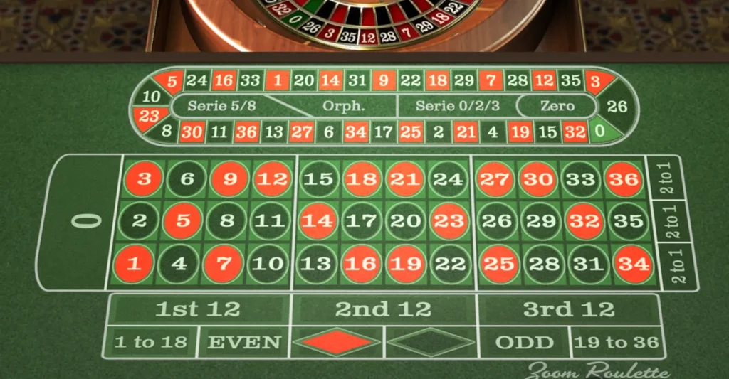 Zoom roulette gameplay