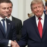 Trump shaking hands