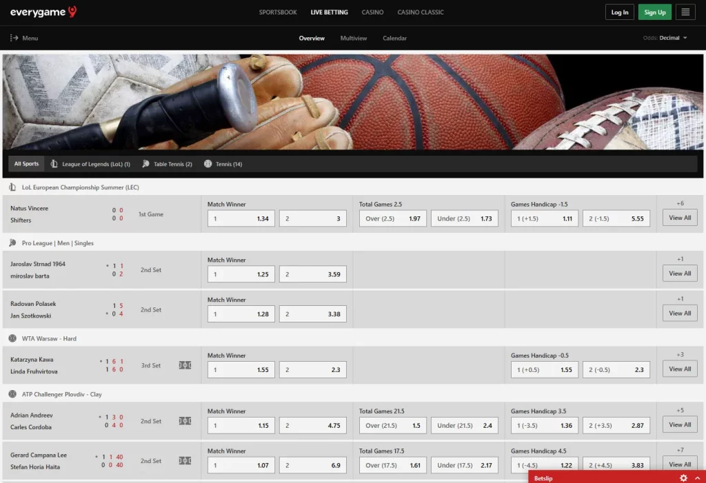 everygame live betting