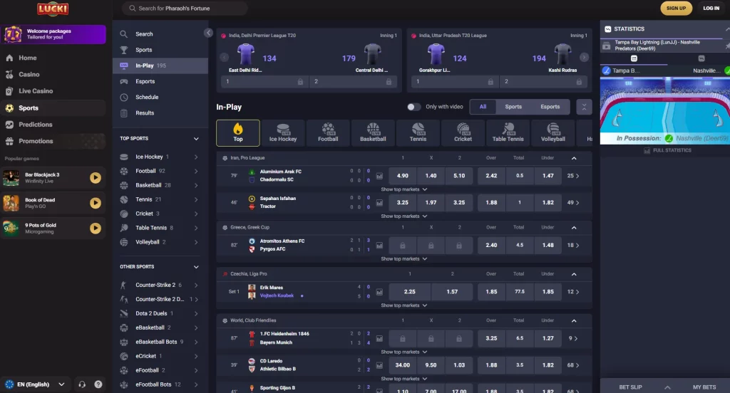 lucki casino live betting