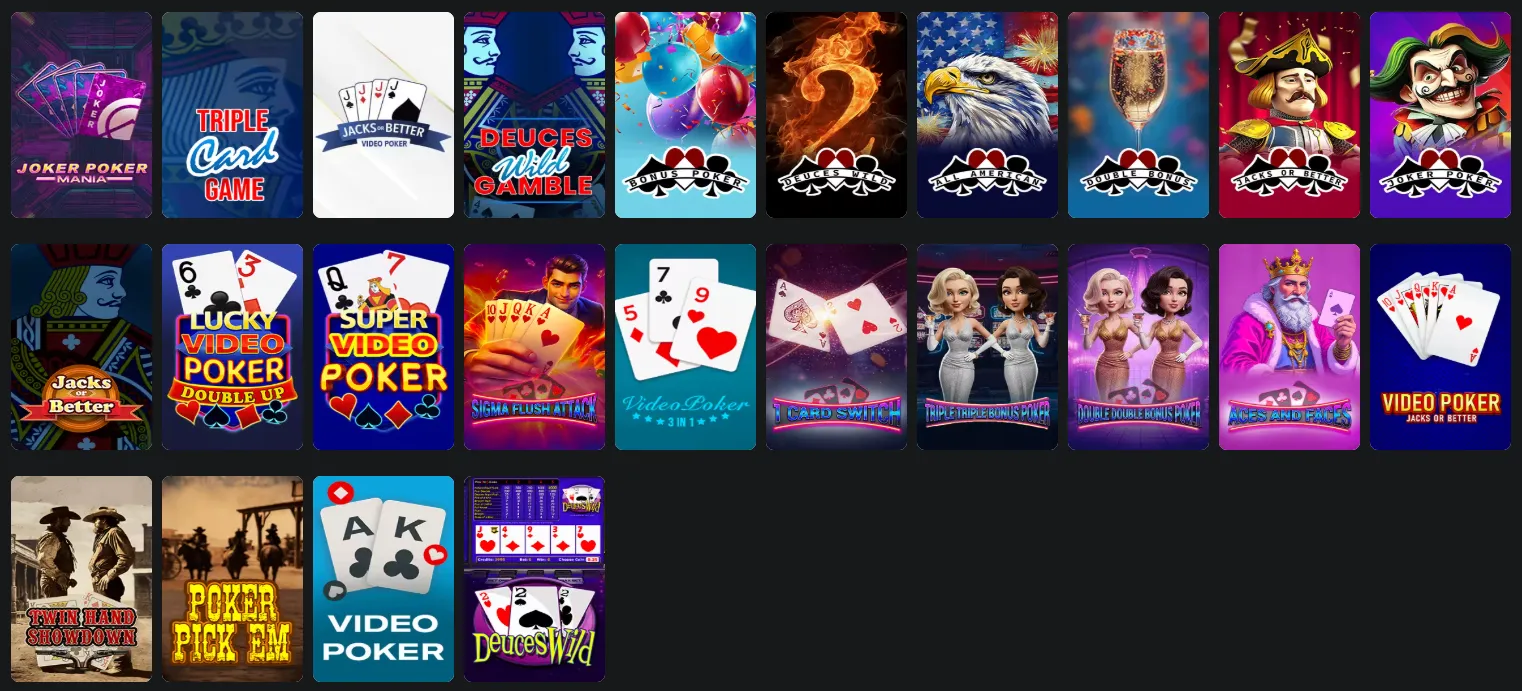 mybookie video poker 5