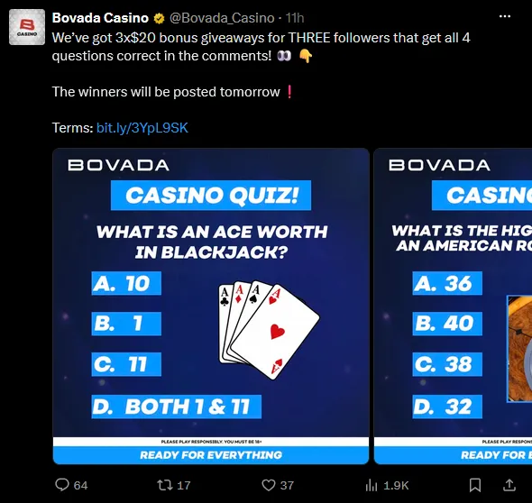 bovada socials
