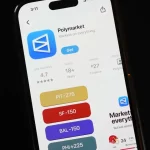 Polymarket app on mobile phone