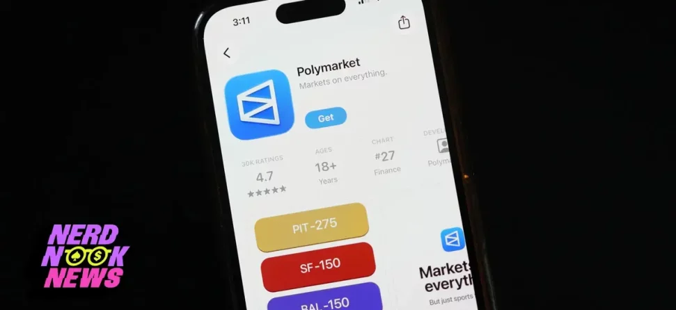 Polymarket app on mobile phone
