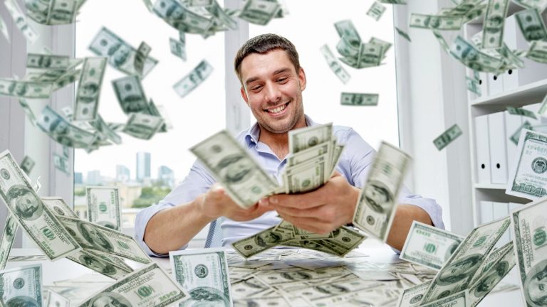 A Man Making it Rain Money