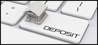 Bank on keyboard key that says Deposit