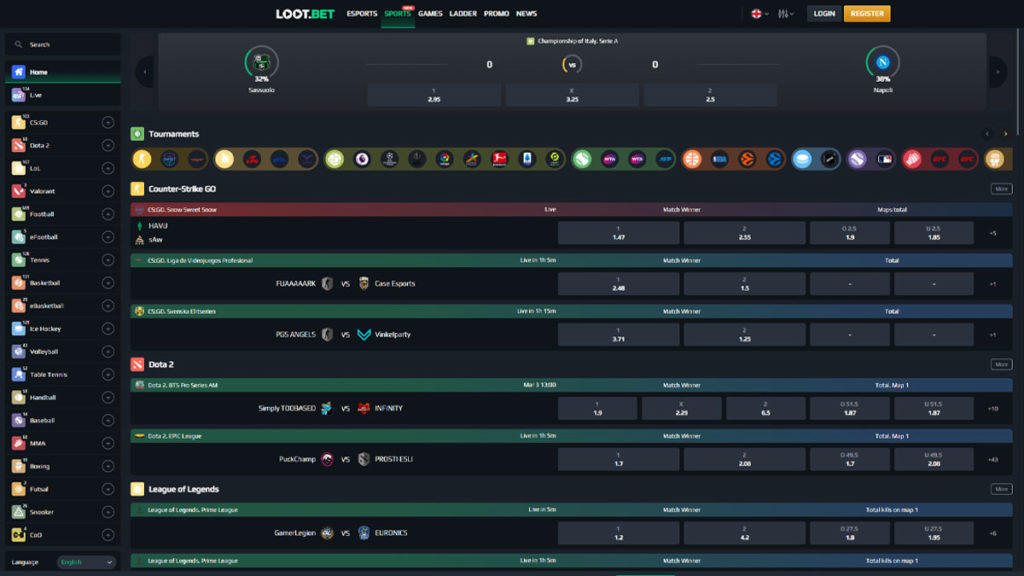 Loot.Bet Screenshot Sports