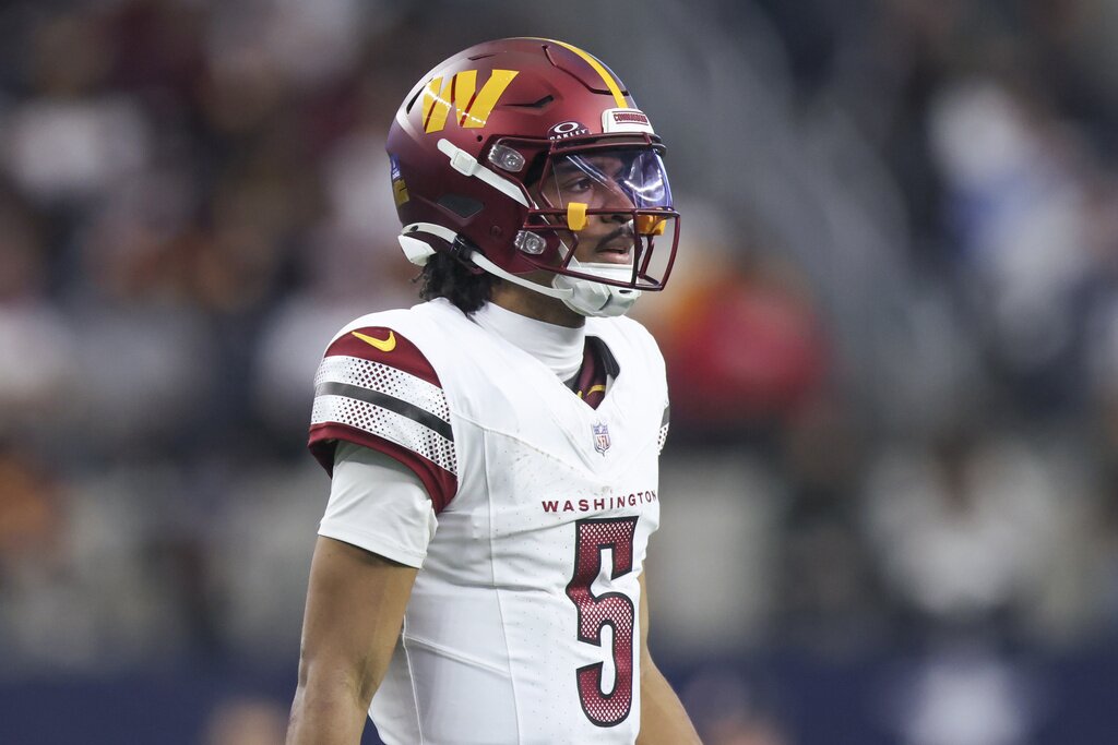 Washington Commanders quarterback Jayden Daniels