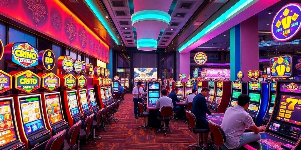 Bright casino setting