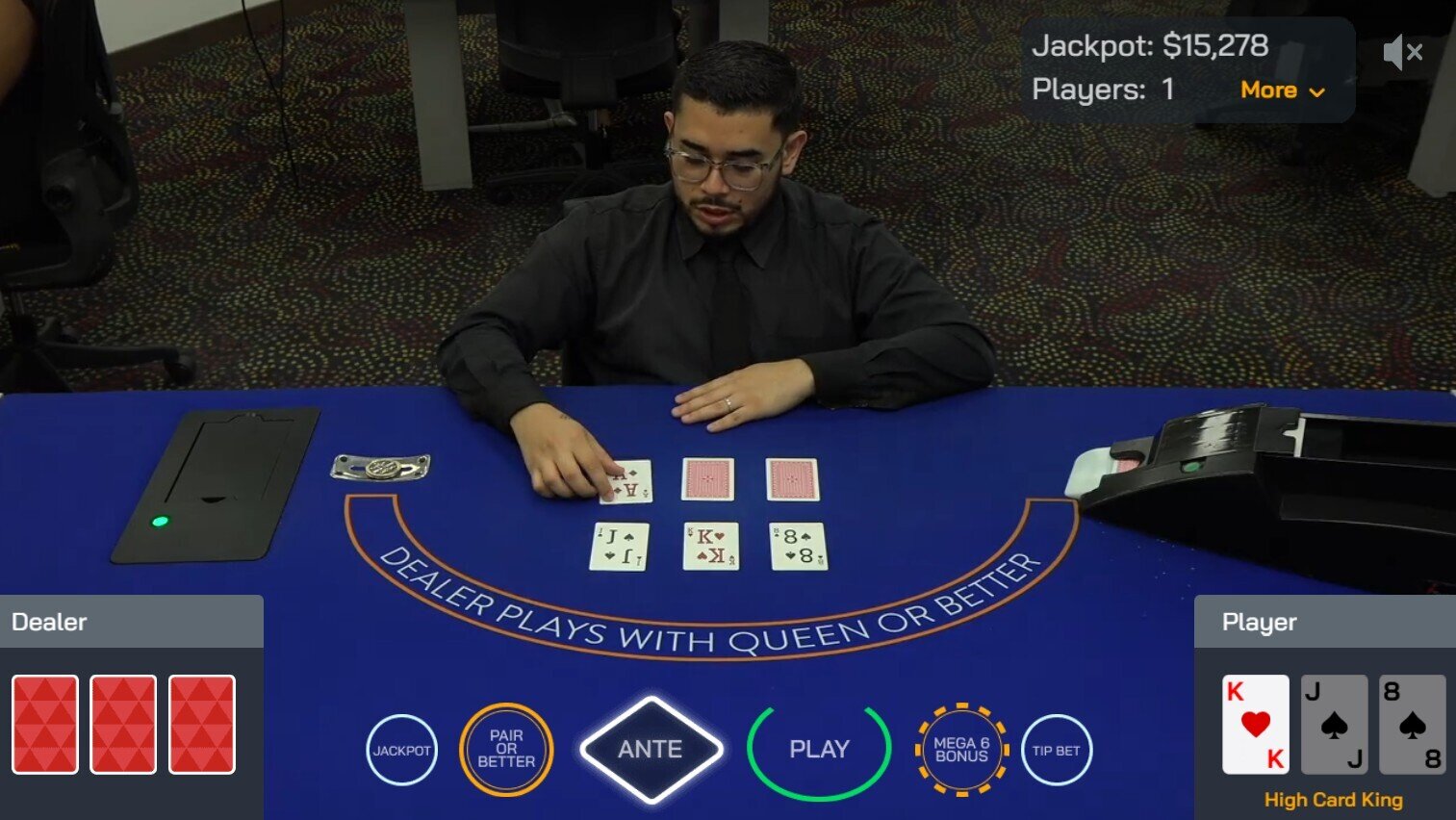 ViG live dealer 3 card poker
