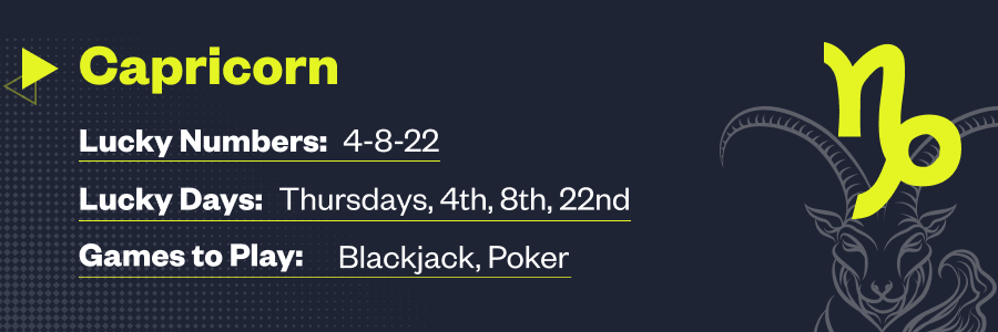 Capricorn Lucky Days to Gamble
