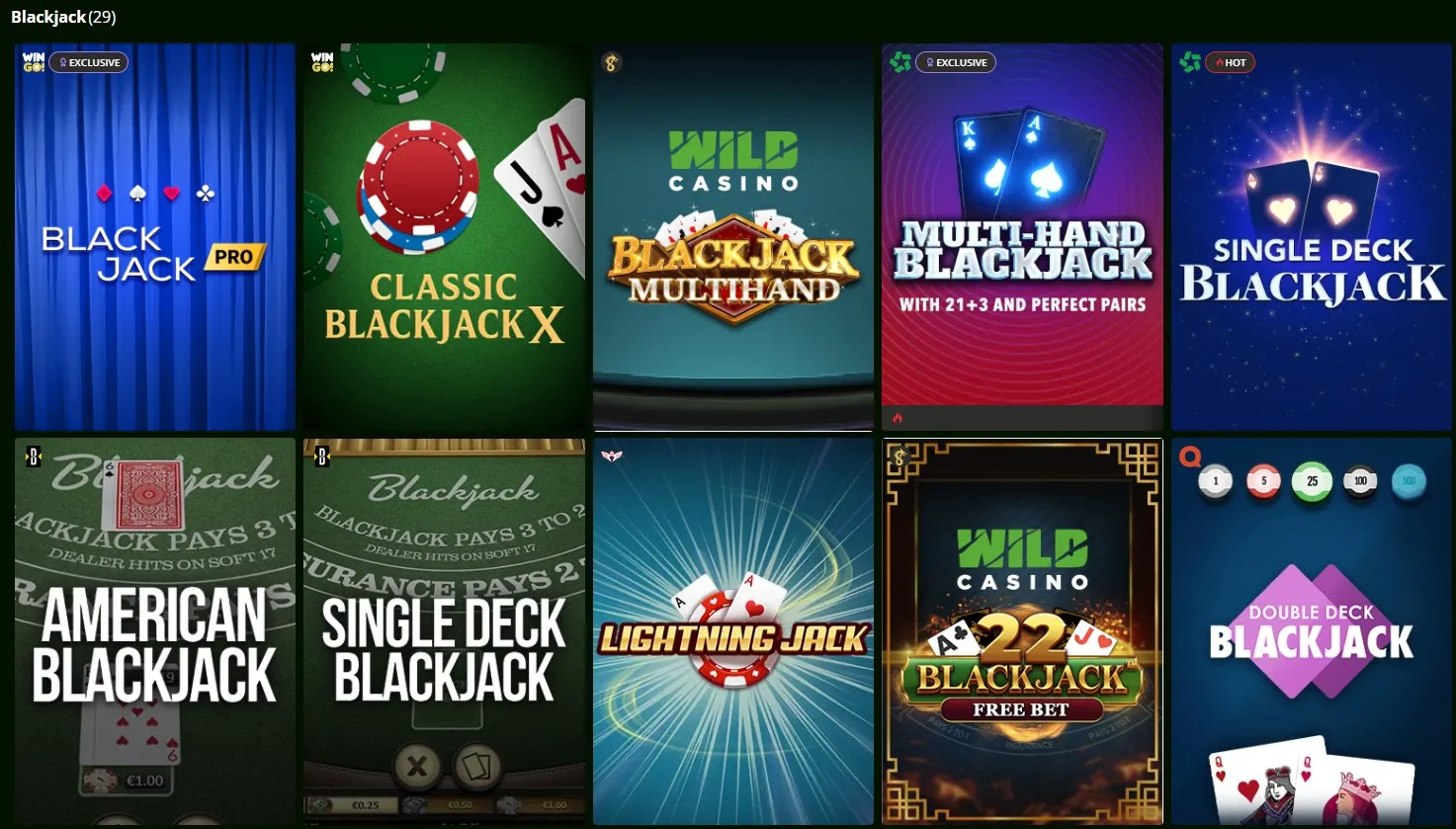 Wild Casino Table games 5