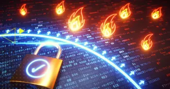Padlock with fire icons above